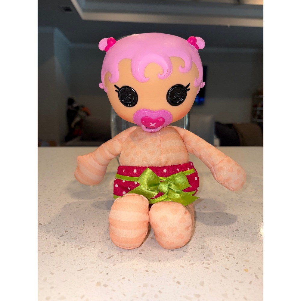 Lalaloopsy Babies Jewel Sparkles Doll Pink Hair Button Eyes MGA 2013 Heart Patch